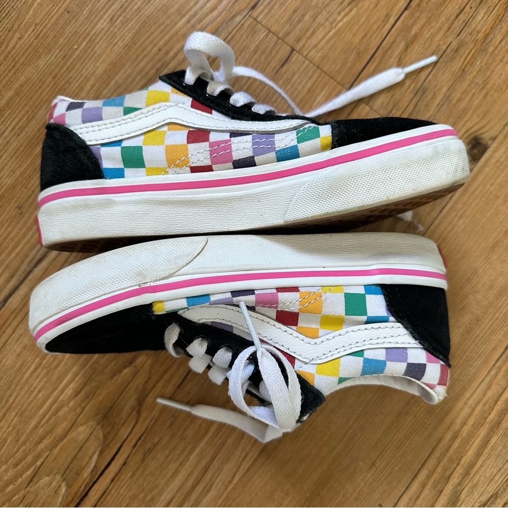 LITTLE KIDS VANS COLORED CHECKERED SIZE 12.5